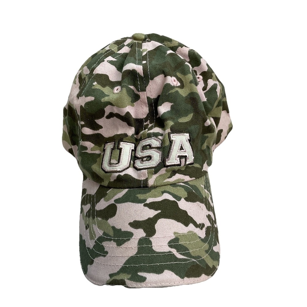 USA Pink Camo Camouflage Adjustable Baseball Ball Cap Hat Patriotic Distressed